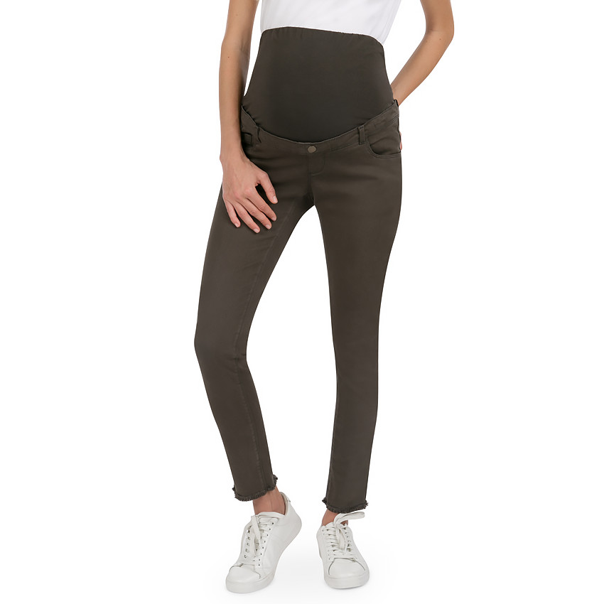 Pantalón premamá de sarga con corte slim y bolsillos 