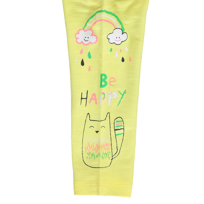 Camiseta de manga larga de punto con cuello con volantes y dibujos estampados 