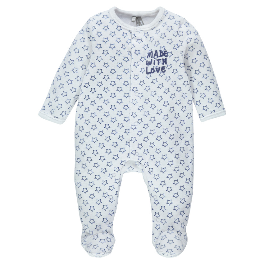 Mono de dormir de terciopelo con estampado fantasía all-over 