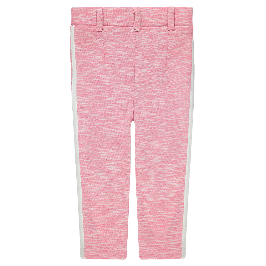 Pantalón con forro de punto gris trenzado con bandas en contraste  
