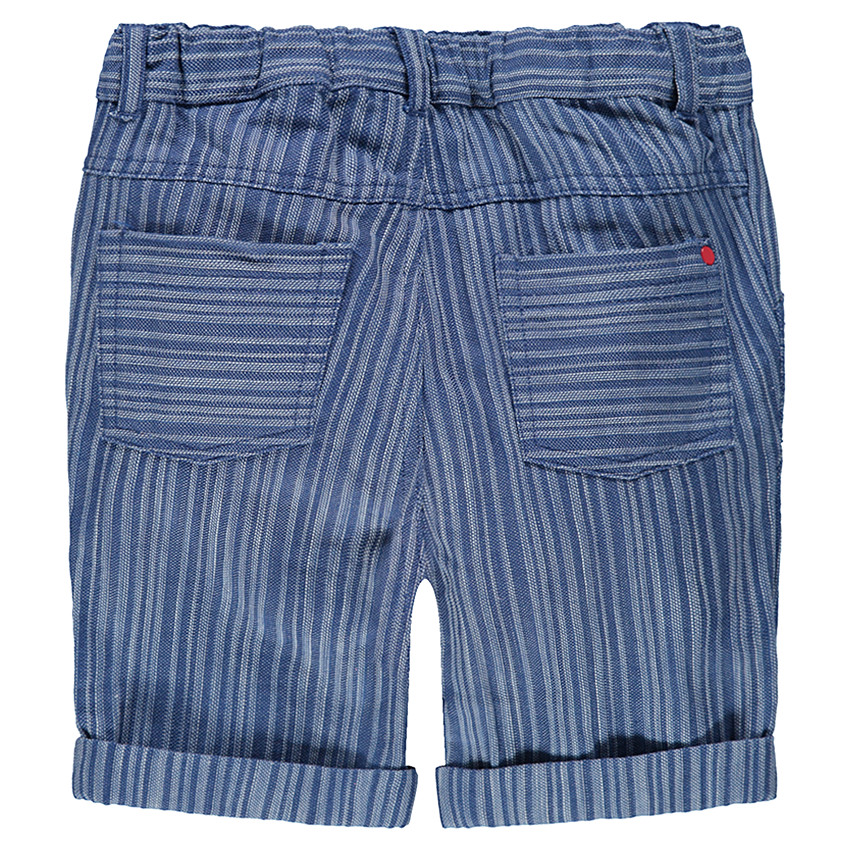 Bermudas con finas rayas de jacquard con sol estampado 