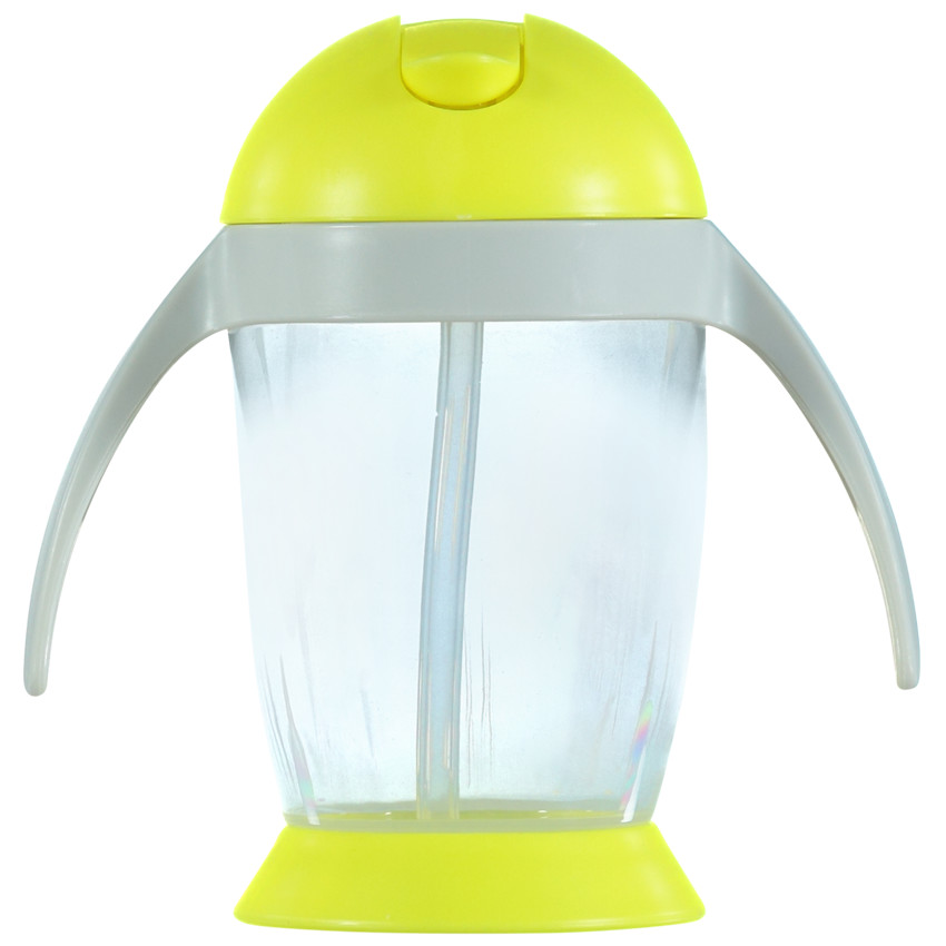 Vaso con pajita Pingoo - Amarillo/Gris 