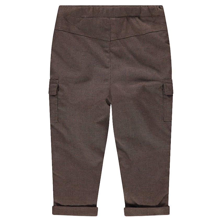 Pantalon micro pied de poule doublé jersey avec poches à rabat 