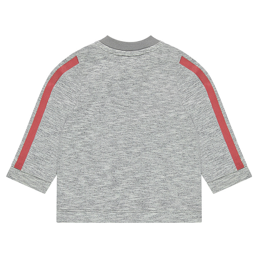 Chaqueta de felpa neps con bandas estampadas y abertura con cremallera 