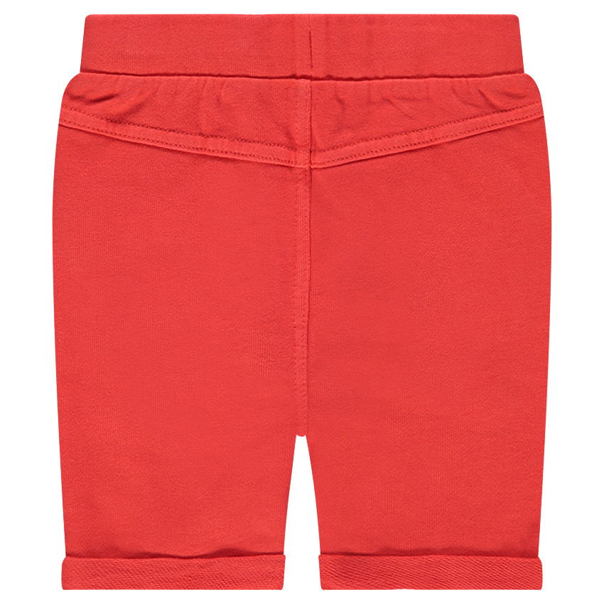 Bermudas de felpa lisa con cordones estampados 