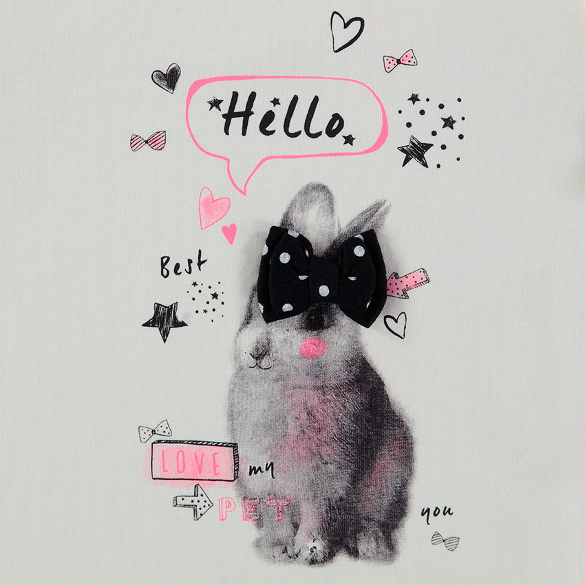 Camiseta interior de punto con estampado de fantasía y cuello vuelto 