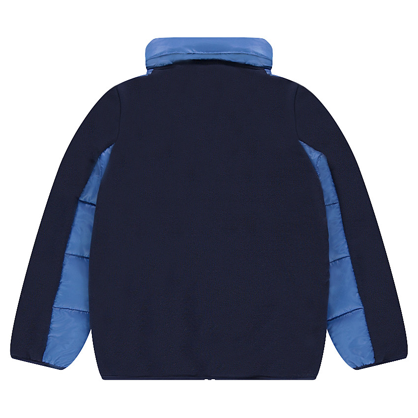Júnior - Chaqueta de dos materiales con bolsillos con cremallera y capucha integrada 
