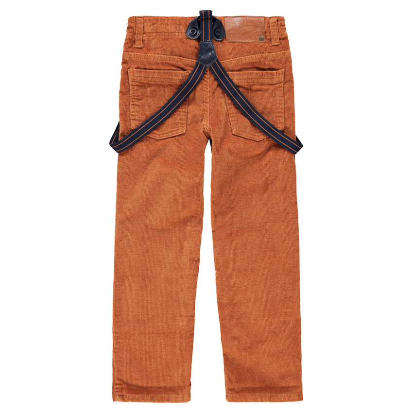 Pantalón de pana fina con tirantes elásticos desmontables 