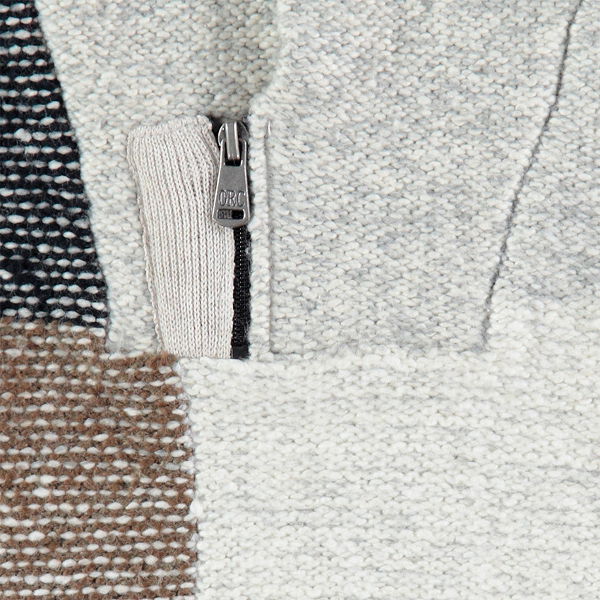 Jersey de punto con cuadros de jácquard y cuello con cremallera 