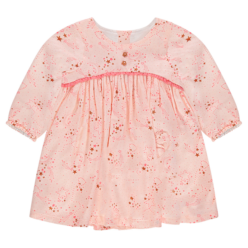Vestido de manga larga con estrellas all-over 