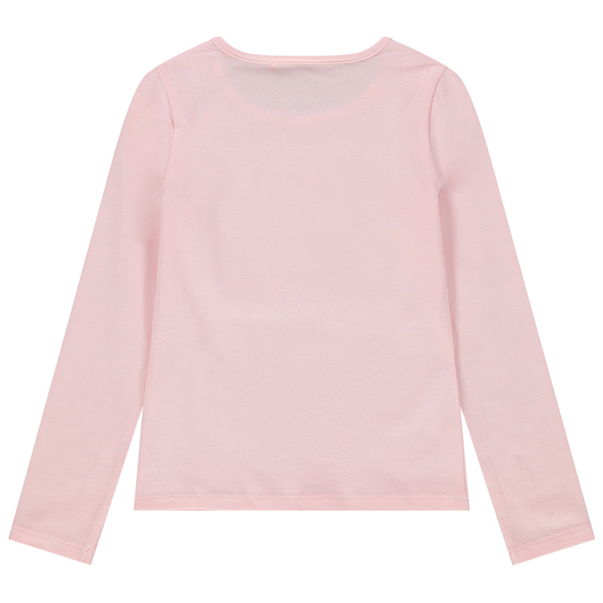 T-shirt manches longues avec motif printé et sequins magiques 