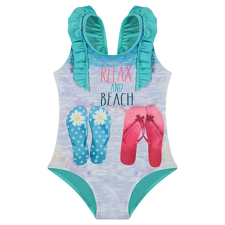 Bañador de 1 pieza con sublimación de chancletas y mensaje  Additional Bañador de 1 pieza con sublimación de chancletas y mensaje