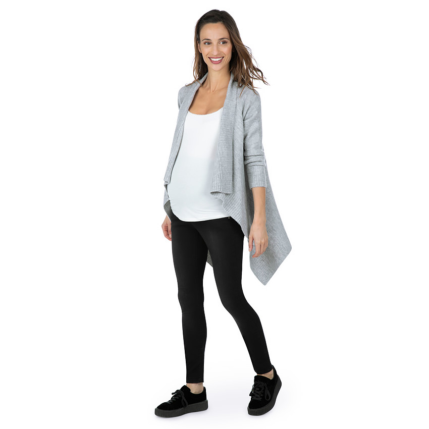 Chaqueta premamá de punto con faldones de fantasía 