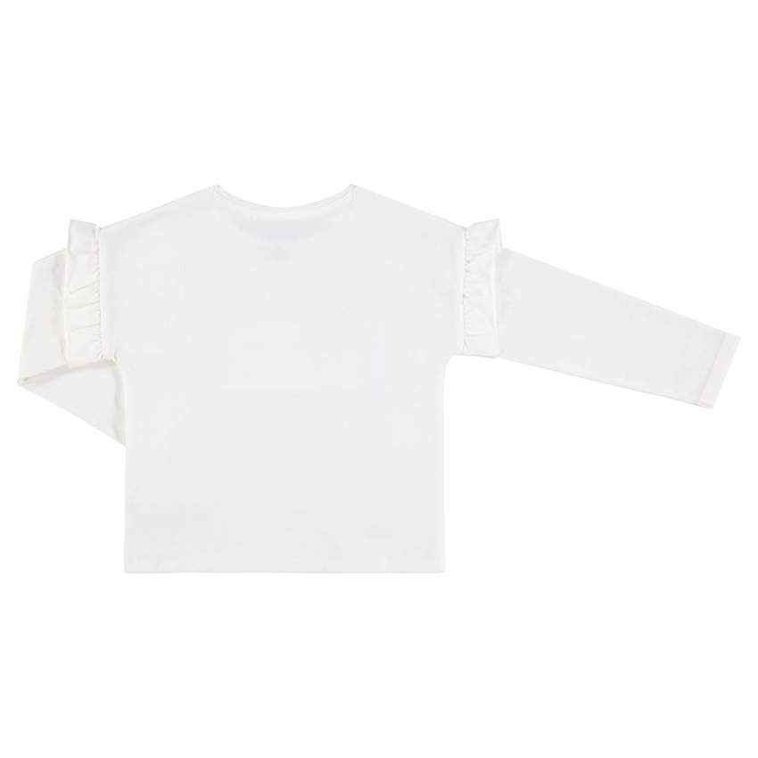Camiseta de punto de manga larga con mensaje estampado 