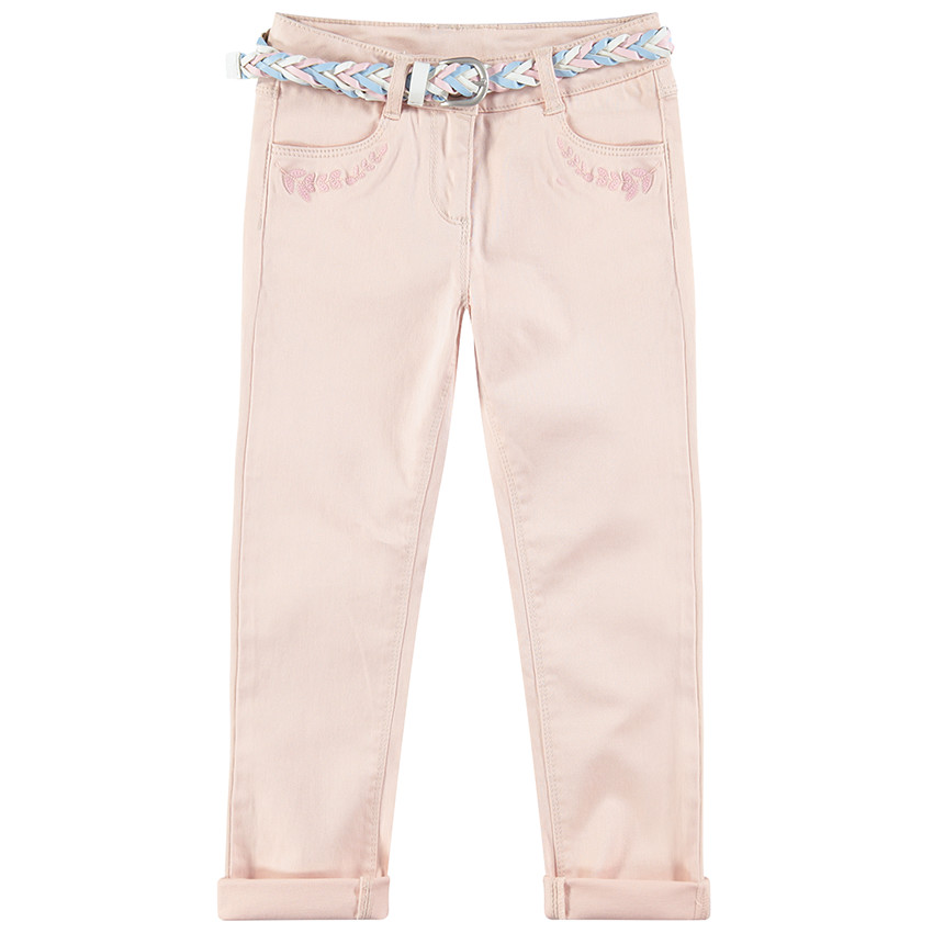Pantalón slim con cinturón trenzado desmontable 
