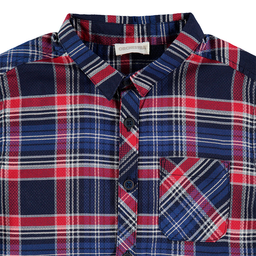 Júnior - Camisa de manga larga de cuadrod con diseño de armadura de fantasía 