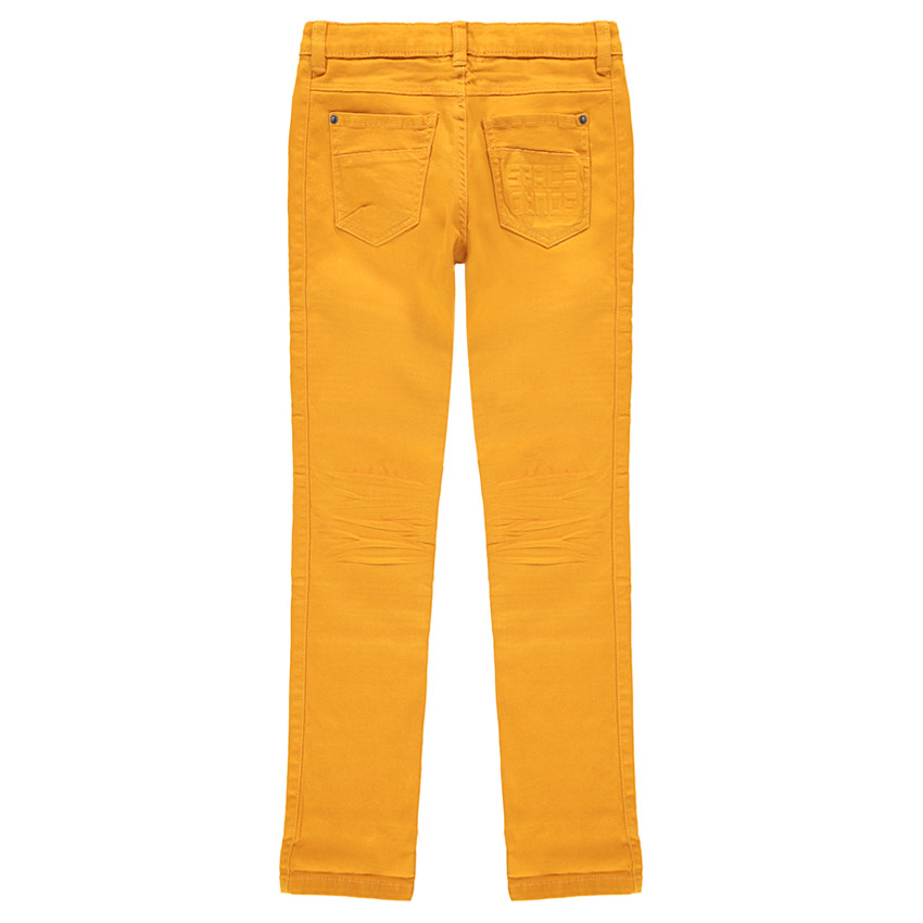 Júnior - Pantalón de sarga teñida con juego de pliegues y pespuntes 