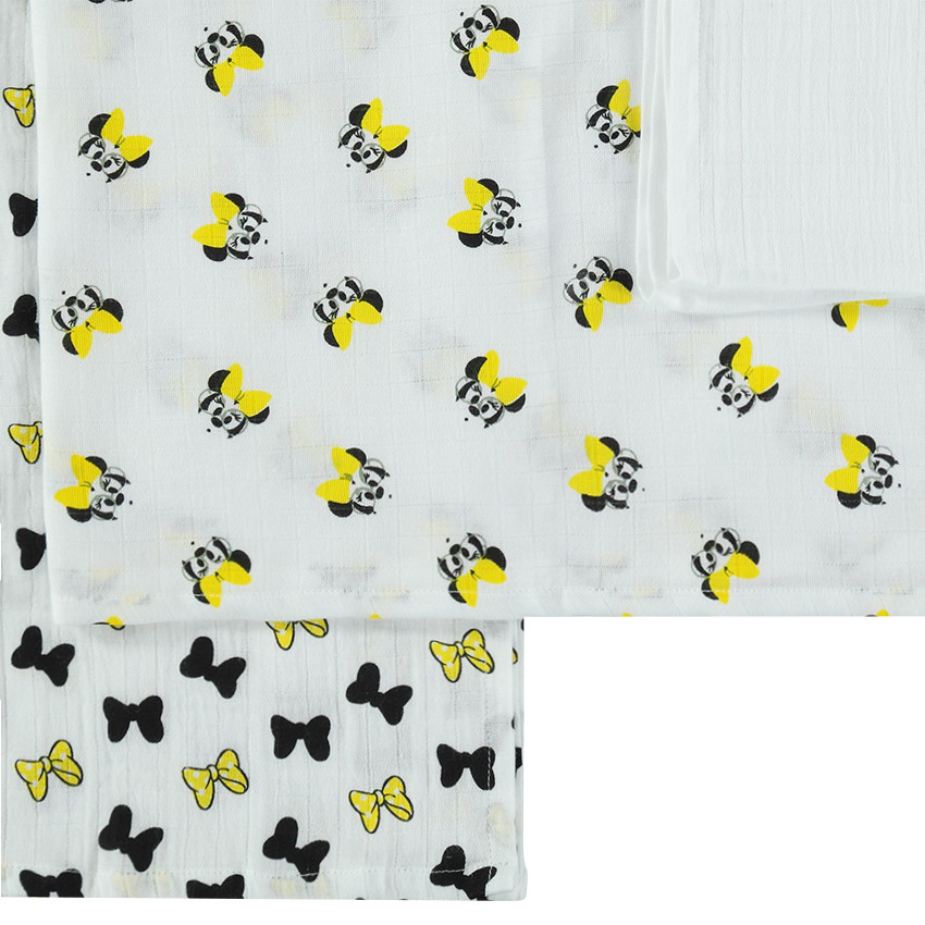 Lote de 3 mueslinas de algodón Disney Minnie 