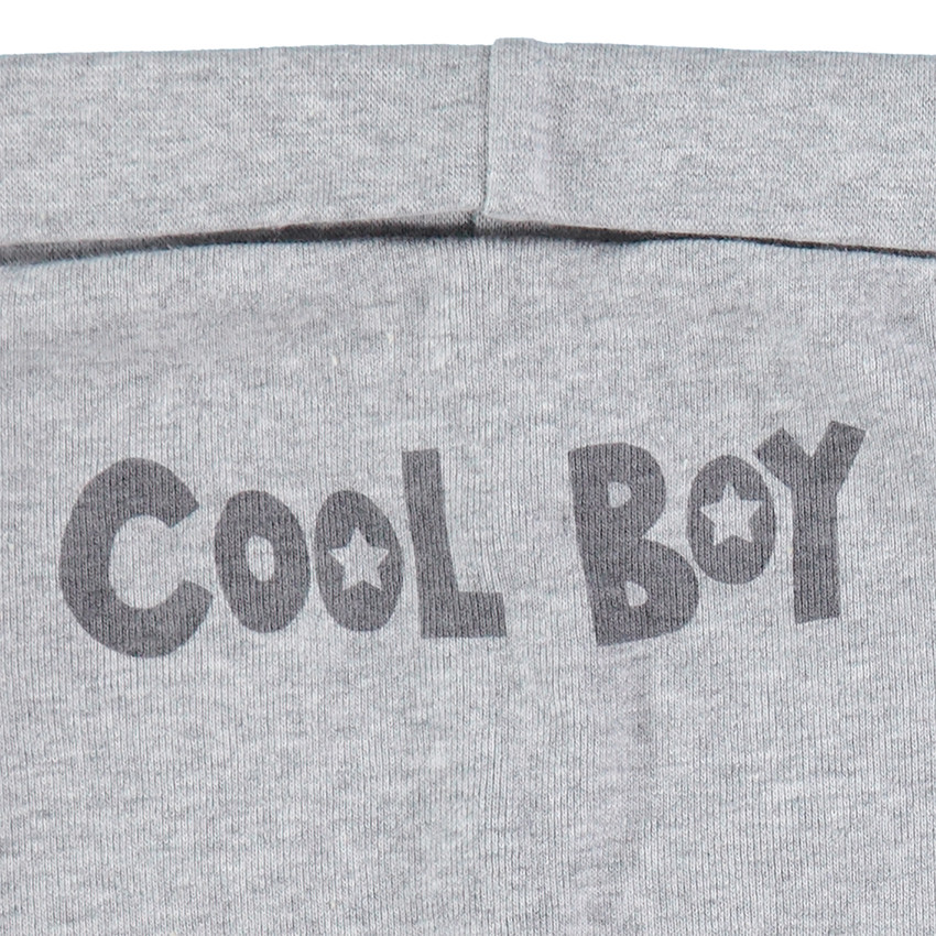 Juego de 2 pantalones de punto gris jaspeado/rayas 