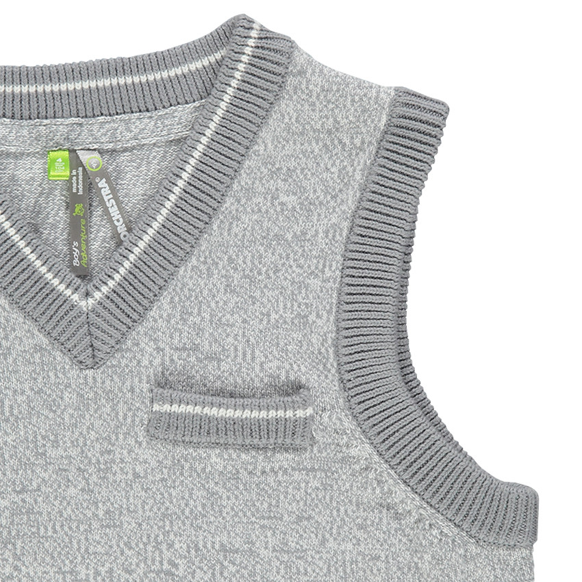 Pull sans manches col V avec poche fantaisie 