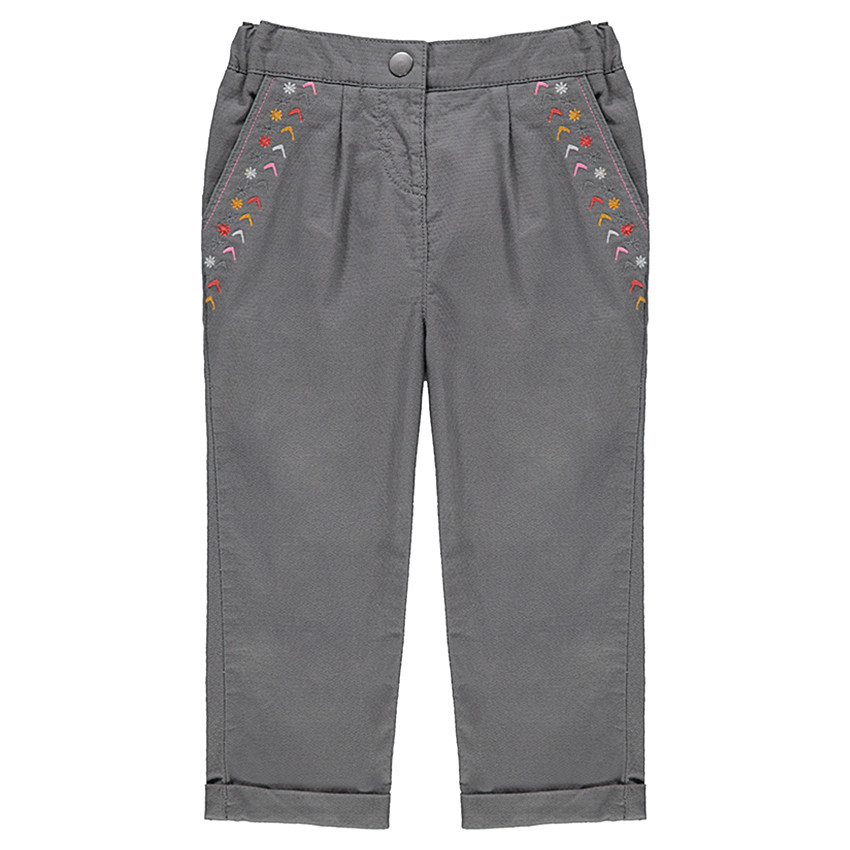 Pantalón de algodón de fantasía con bordados  