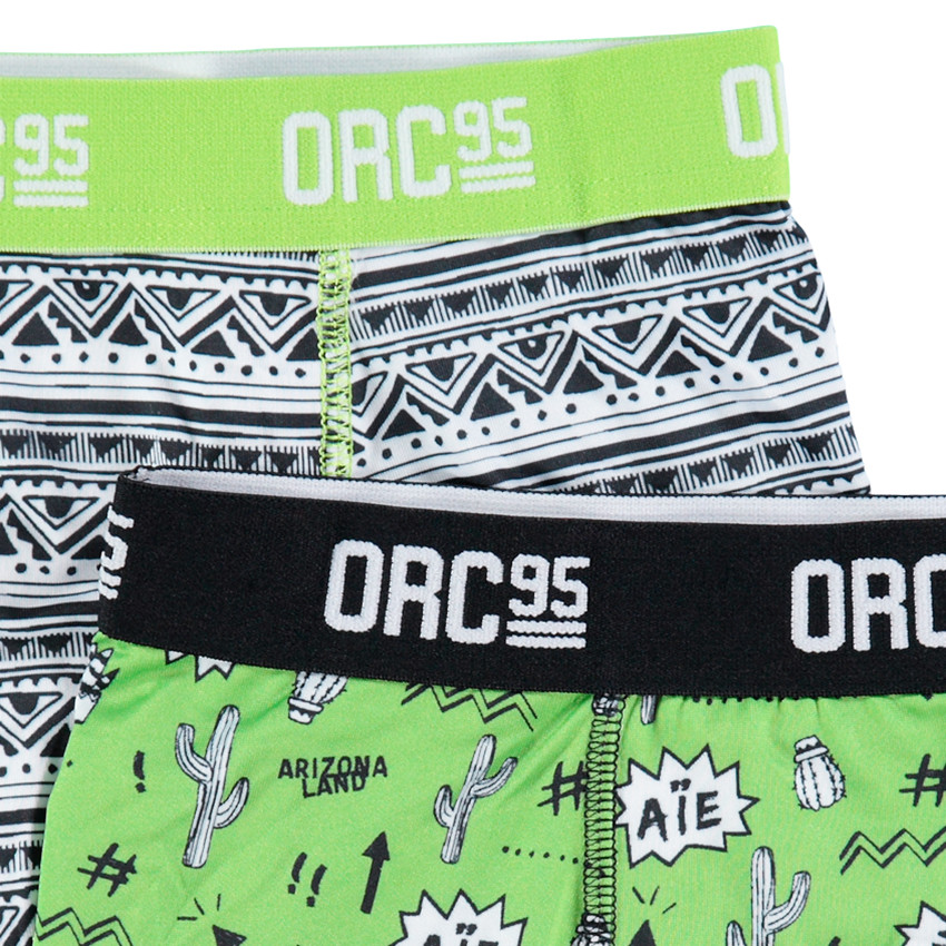 Júnior - Juego de 2 bóxers variados de estilo étnico y cactus all-over  