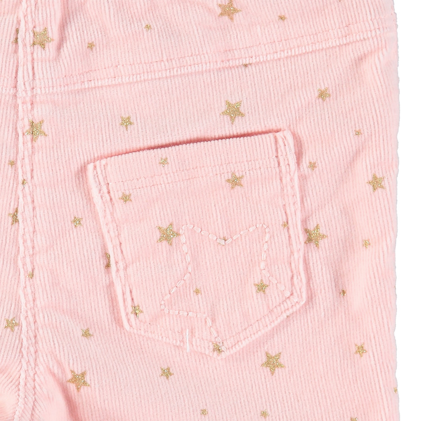 Pantalón de pana con estrellas doradas estampadas 