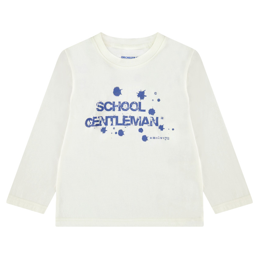 Camiseta de punto de manga larga con mensaje estampado 