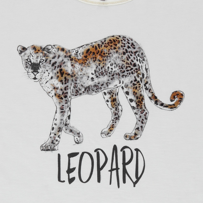 Junior - Camiseta de manga larga cuadrada con estampado de leopardo 