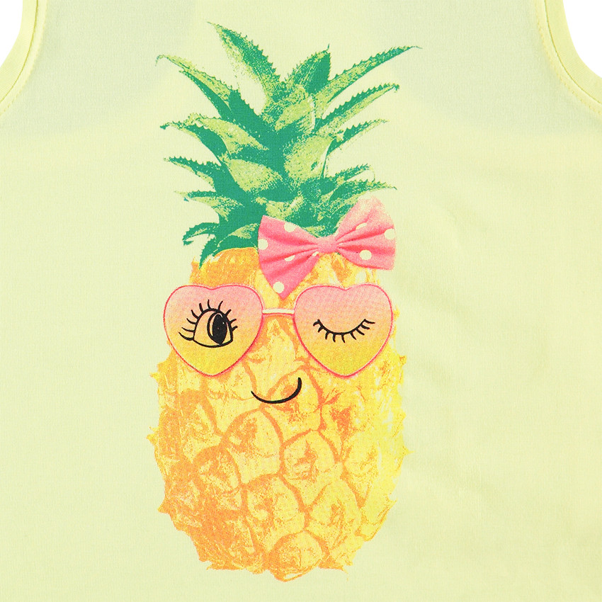 Camiseta de algodón sin mangas con estampado de fantasía por delante  Additional Camiseta de algodón sin mangas con estampado de fantasía por delante