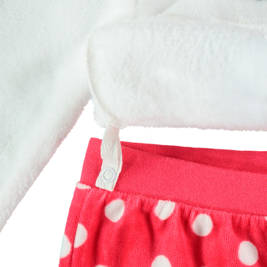 Pijama de terciopelo con bordados Minnie Disney con lunares 