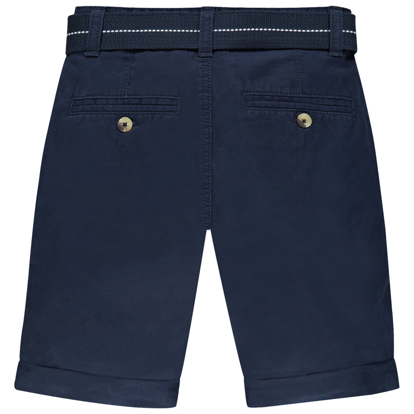 Bermudas lisas de tela y cinturón desmontable 