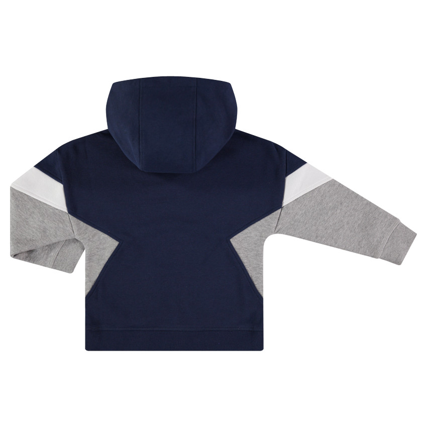 Sudadera con capucha de muletón tricolor con textos estampados  