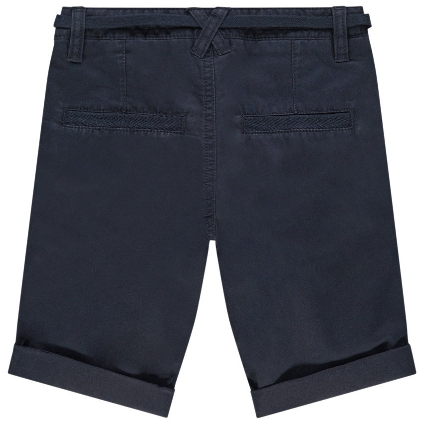 Bermudas de algodón lisas con cinturón ajustable 