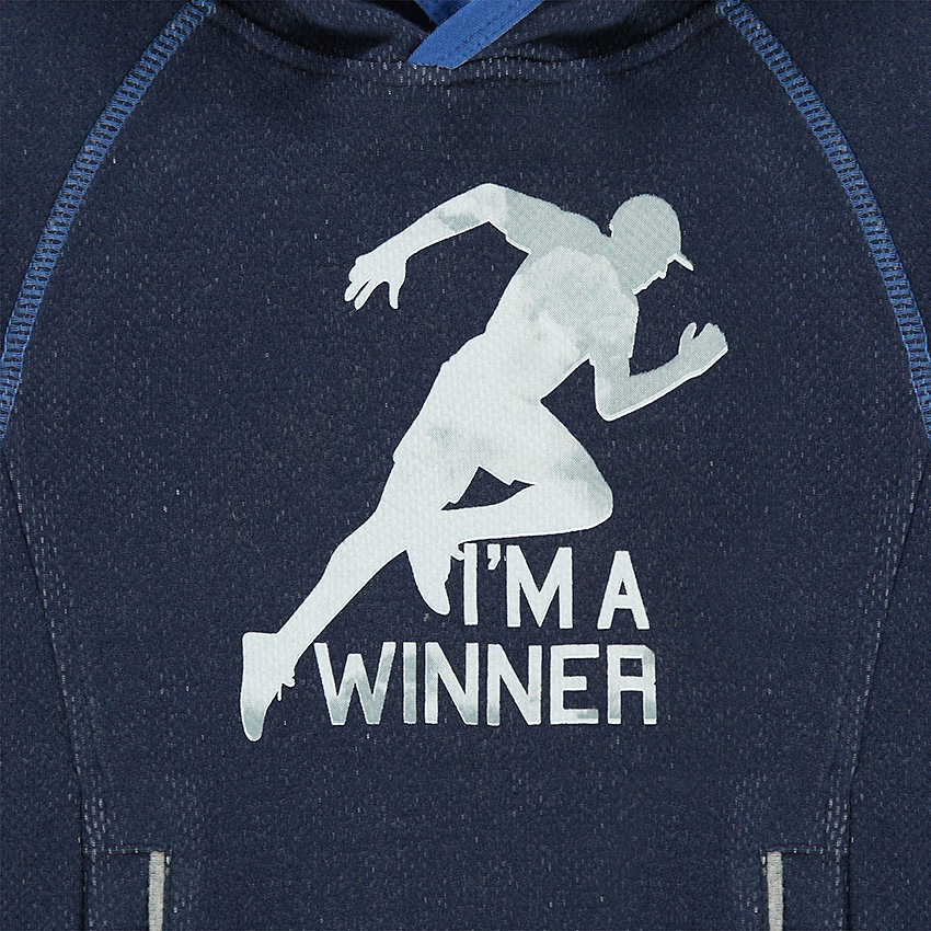 Sudadera de felpa con capucha, estampado de estilo deportivo y bolsillos con cremallera 