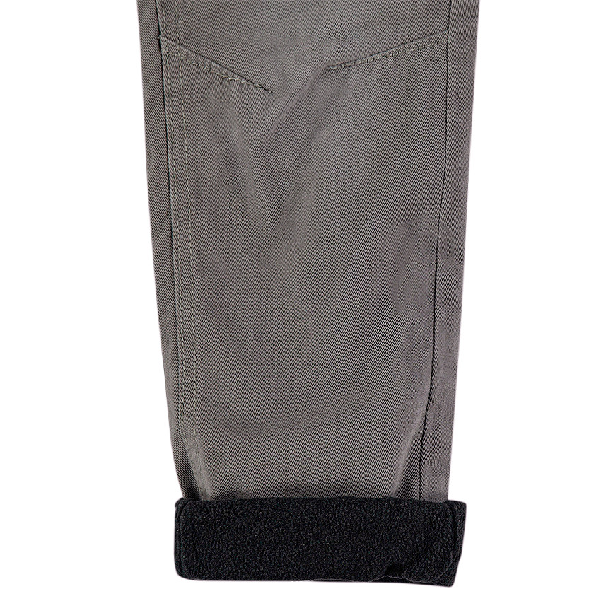 Pantalón recto de popelina de algodón con forro de micropolar 