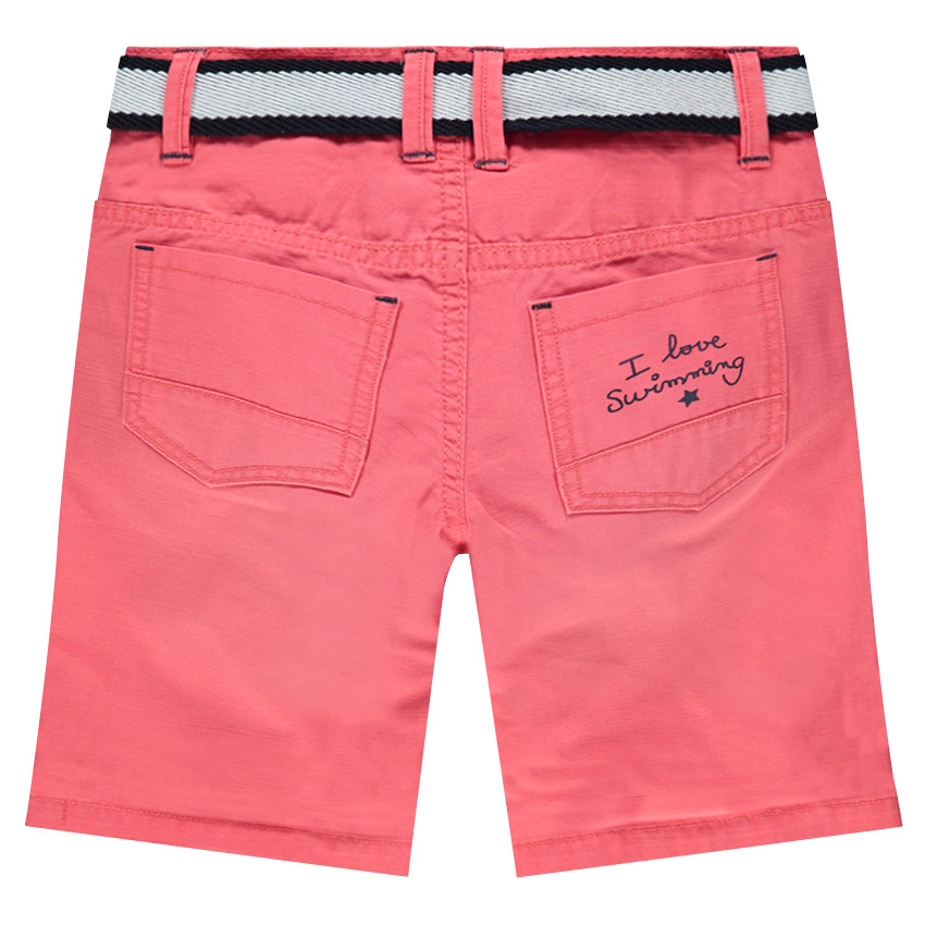 Bermudas de algodón teñido con cinturón desmontable 