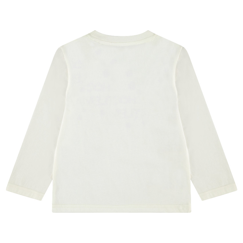 Camiseta de punto de manga larga con mensaje estampado 