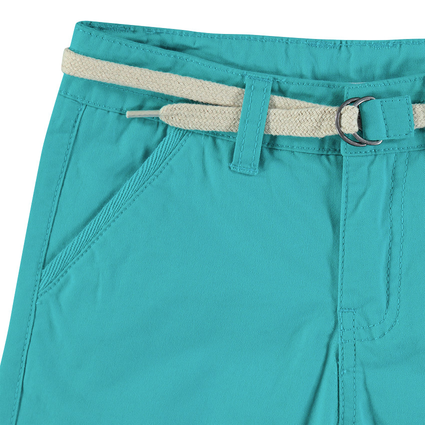 Bermudas de algodón con cinturón trenzado desmontable 