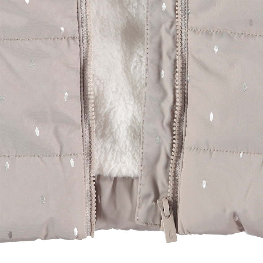 Doudoune matelassée à motif brillant doublée sherpa 