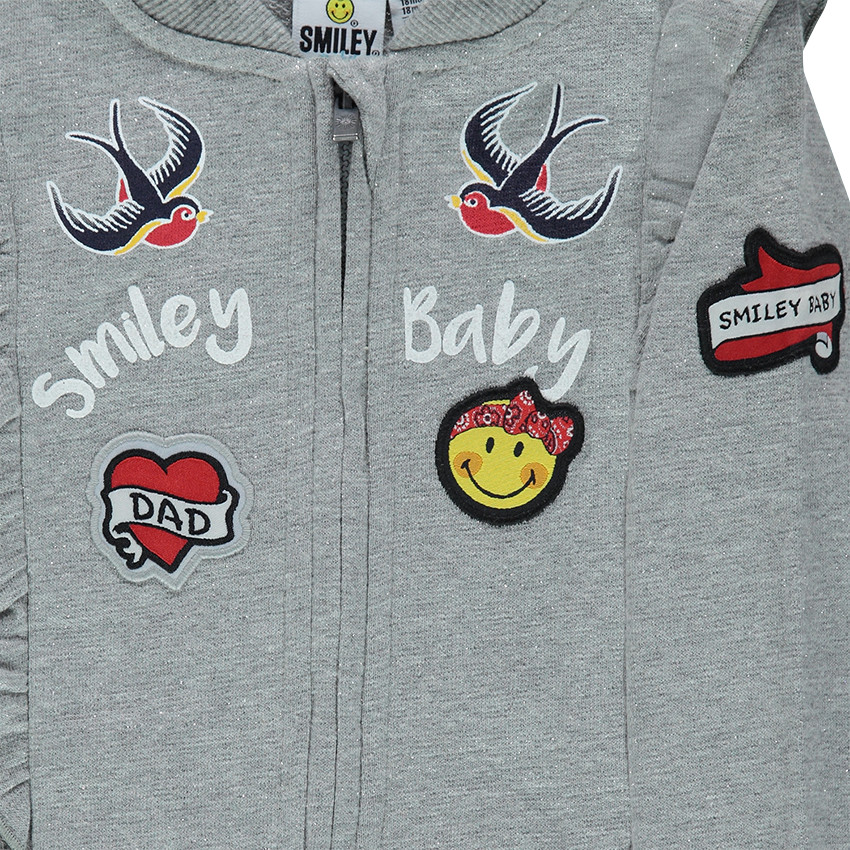 Chaqueta de felpa con volantes y parches ©Smiley 