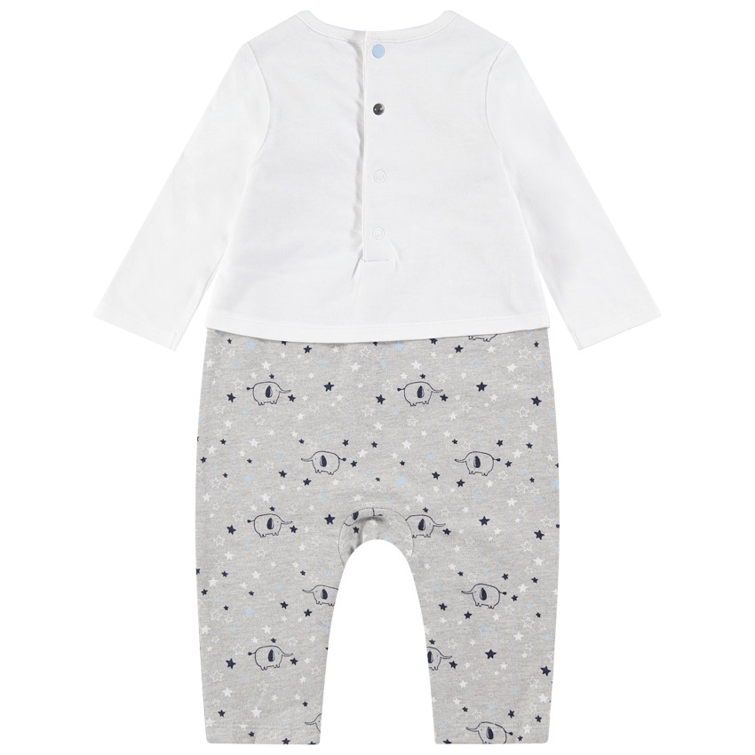 Mono largo de punto con elefantes estampados 