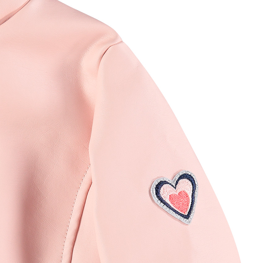 Chaqueta de piel sintética estilo motero con forro de satén estampado  Additional Chaqueta de piel sintética estilo motero con forro de satén estampado