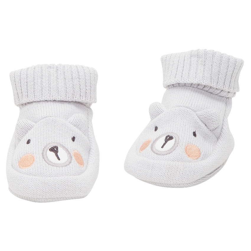 Zapatillas de punto con motivo de oso 