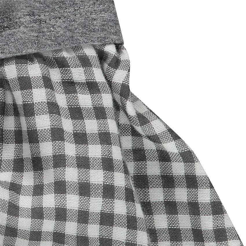 Vestido efecto 2 en 1 con parte de arriba estampada y falda con volante de vichy 