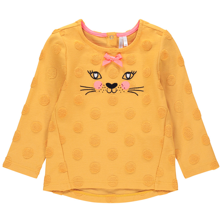 Sweat en molleton à pois et détails brodés 