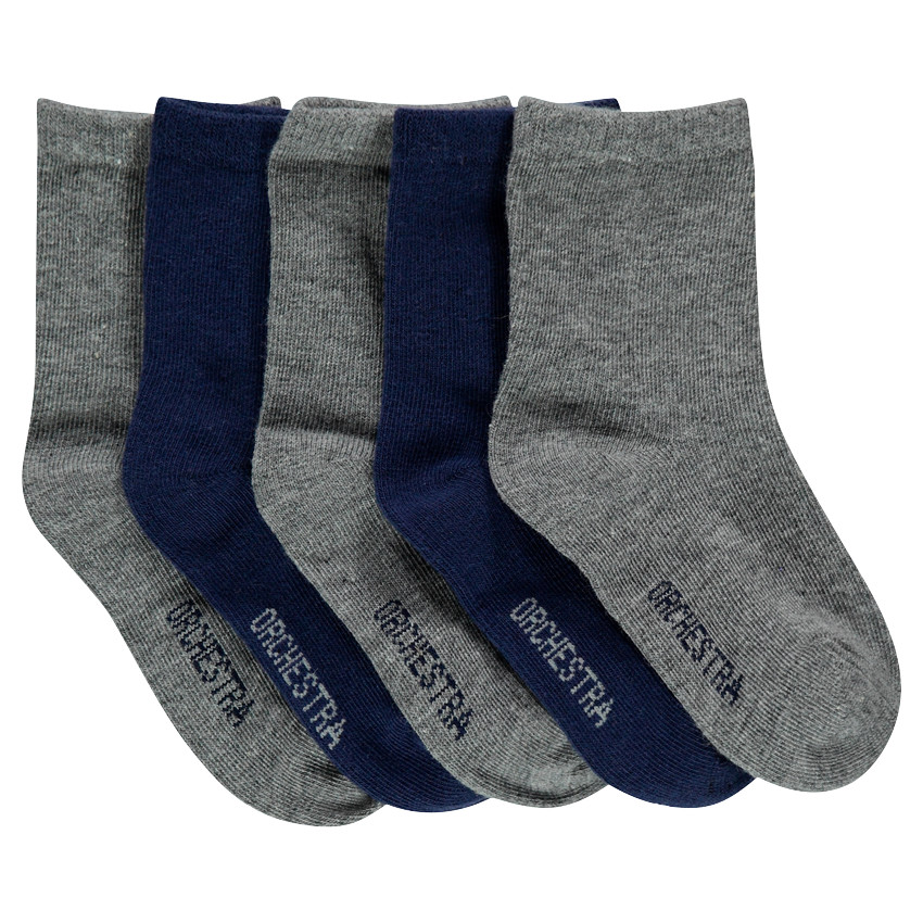 Juego de 5 pares de calcetines lisos  Additional Juego de 5 pares de calcetines lisos