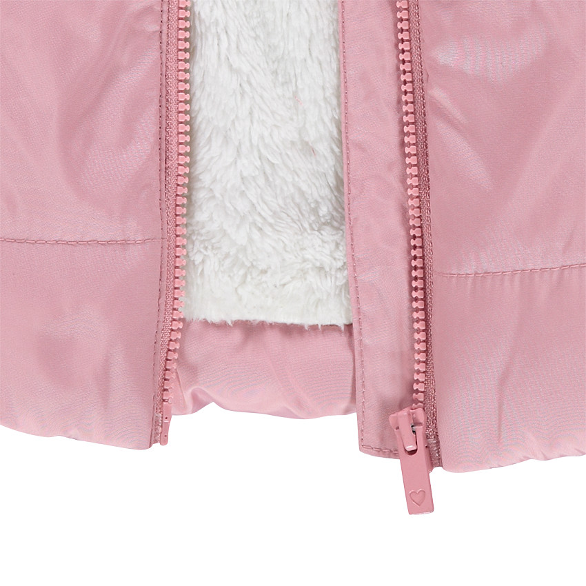 Parka acolchada con capucha extraíble y forro de sherpa 