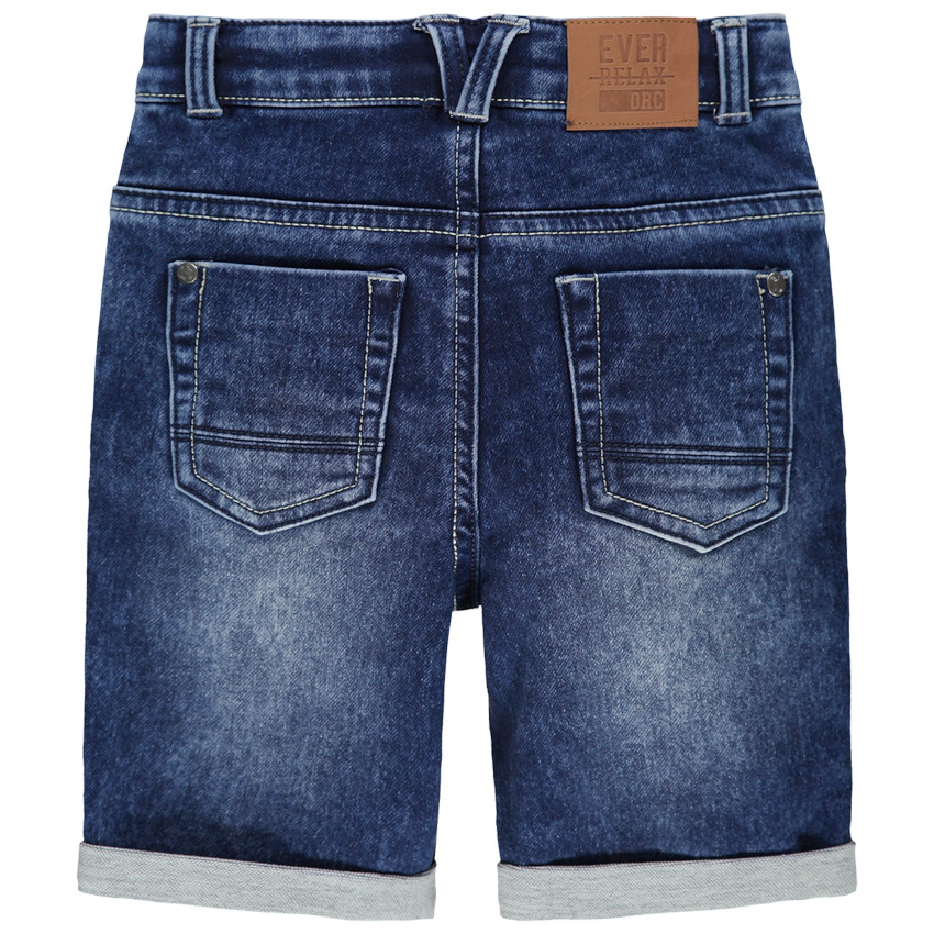 pantalon corto  vaquero efecto used à bolsillos 