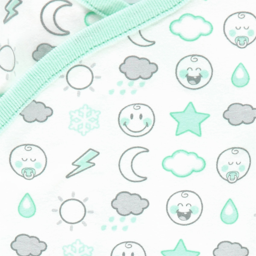 Body de manga larga de punto con estampado ©Smiley Baby  all over. 